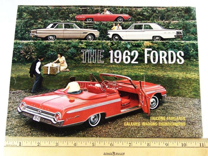 1962 ford, galaxie, fairlane, falcon & thunderbird, large fold-out, clean