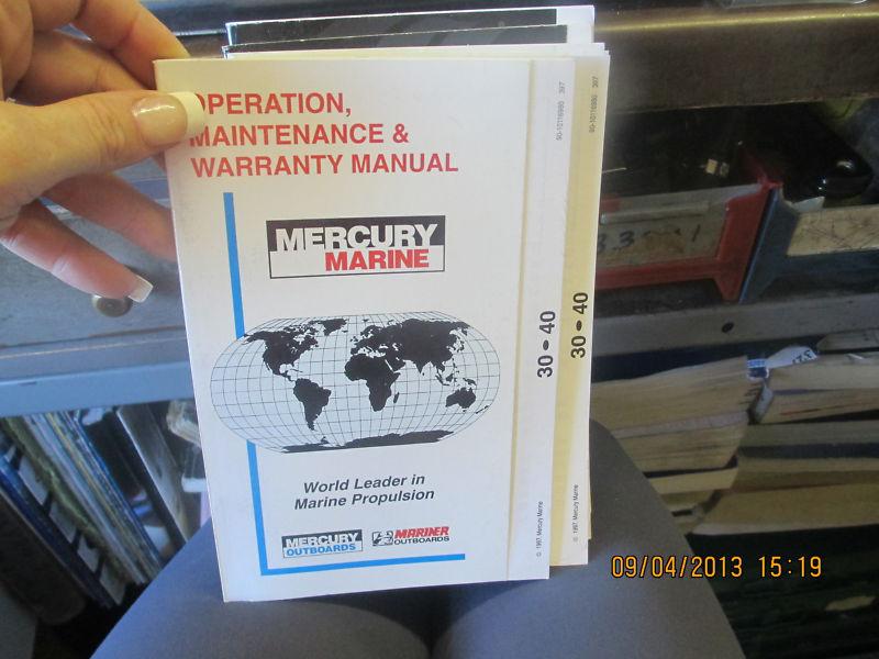 Mercury 30-40 hp 2 stroke outboards 1997 owners book