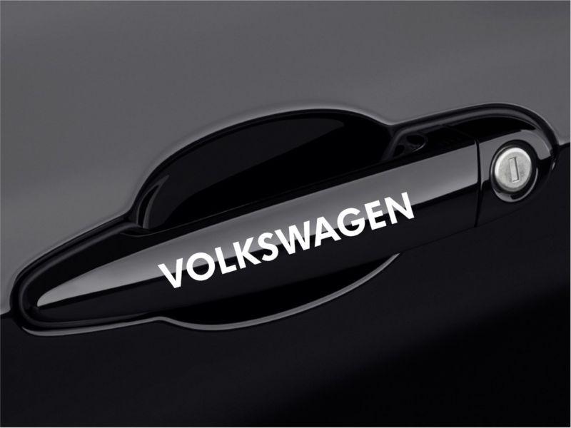Volkswagen door handle decal (a) jdm jetta golf rabbit gti tdi  4 by .5 inches