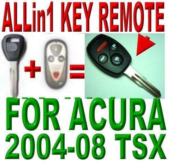 04~08 new acura tsx allin1 transponder chip key keyless entry remote fob clicker