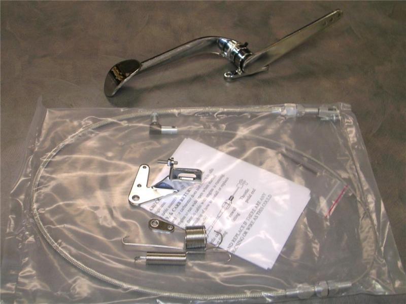 Chrome spoon gas pedal w/ throttle cable kit street rod