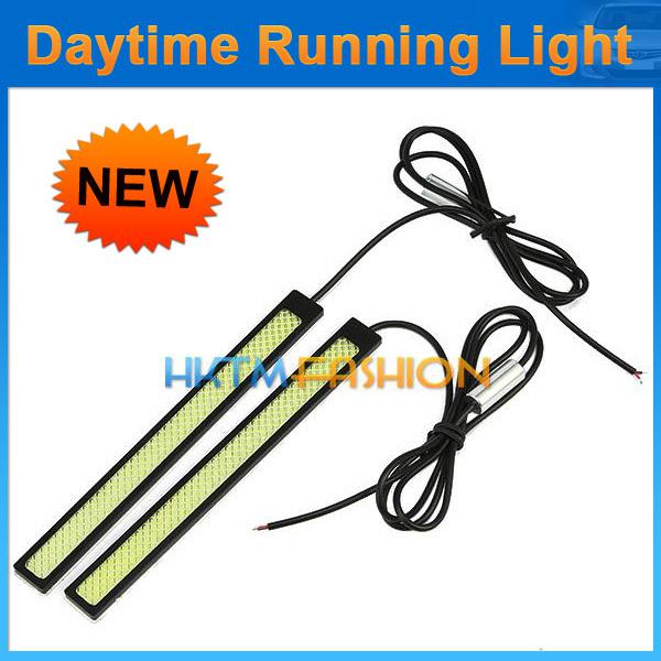 Pair cob daytime running light super bright white car driving lamp waterproof