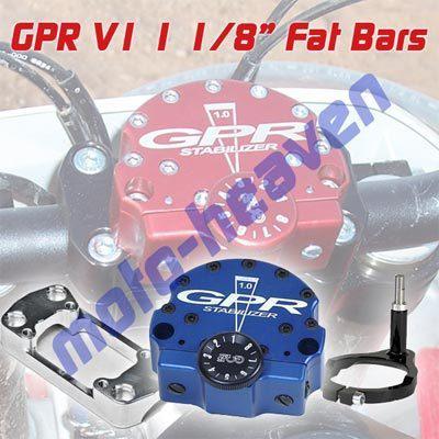 Gpr v1 steering damper kawasaki kx250f 06-08 1 1/8" fat bars 4001-0026 blue