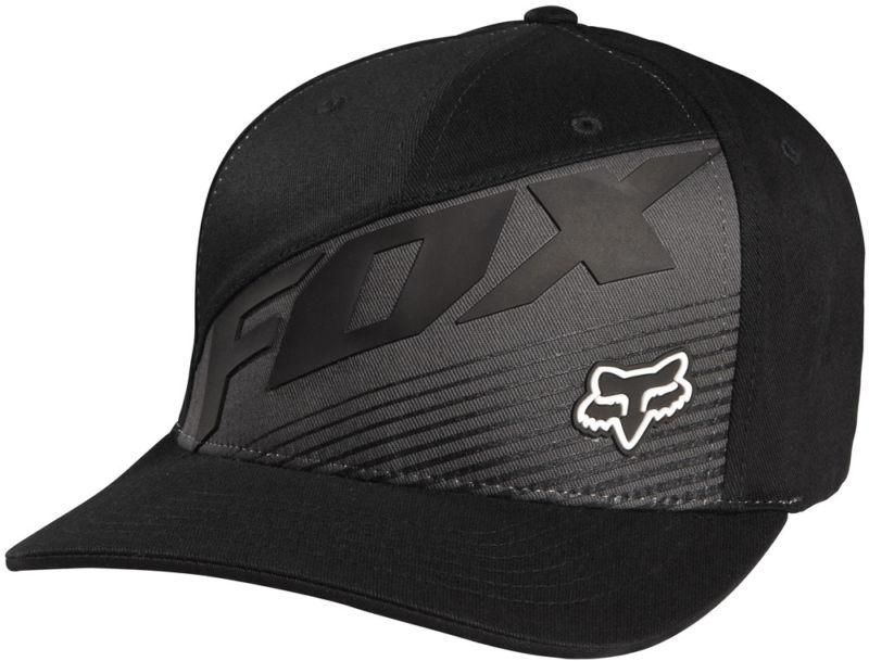 Fox decadence black fitted flexfit medium profile hat cap hats mx 2014 grey