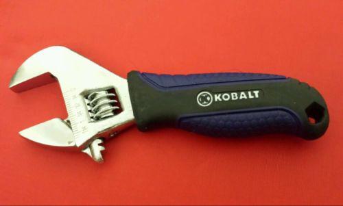 Stubby adjustable wrench with rubber handle kobalt tools - new