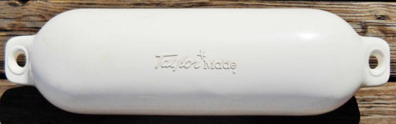 White taylor made hull grad oval boat fender / bumper 6.5”x 23” 