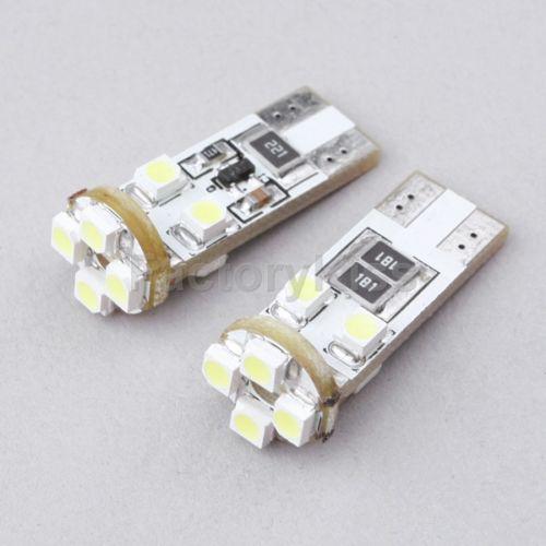 Fk2 car bulbs canbus error-free t10 194 w5w 8-led smd white turn/tail light #587