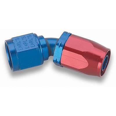 Earl's 304606erl hose end auto-fit 45 deg -6 an hose to female -6 an red/blue ea