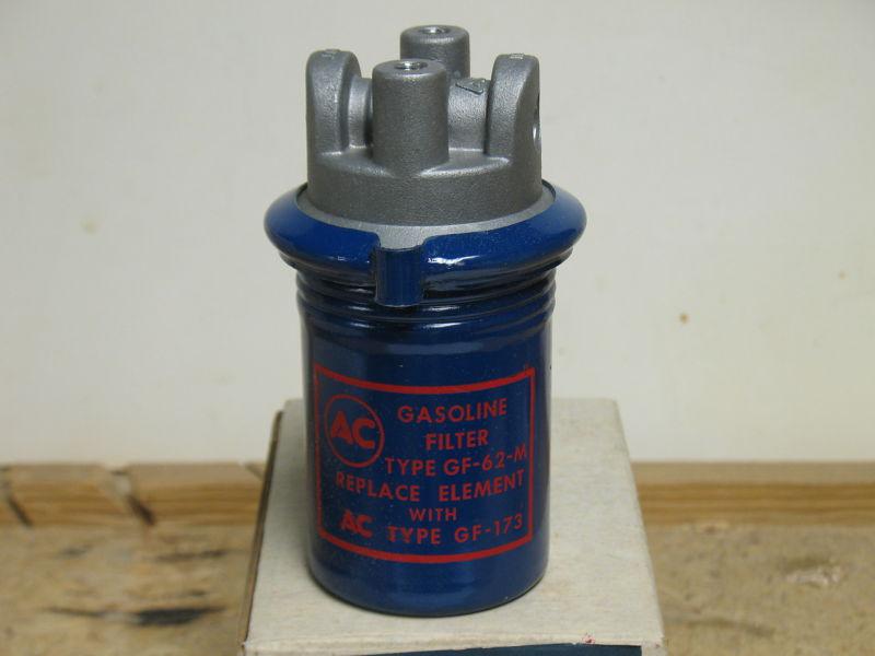 Ac spark plug gf-62-m fuel filter - free mounting - gf-173 element - nos - oem -