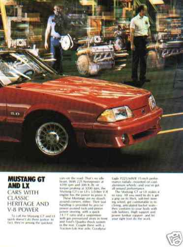 1989 mustang gt 5.0 ***original ad***