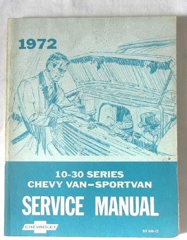 1972 chevrolet van service repair manual 10 - 30 series original 