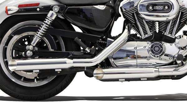 Bassani bologna cut slip-on mufflers 3" chrome harley xl883l superlow 2011-2013