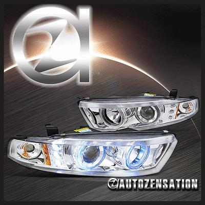 99-03 mitsubishi galant chrome led drl halo projector headlights