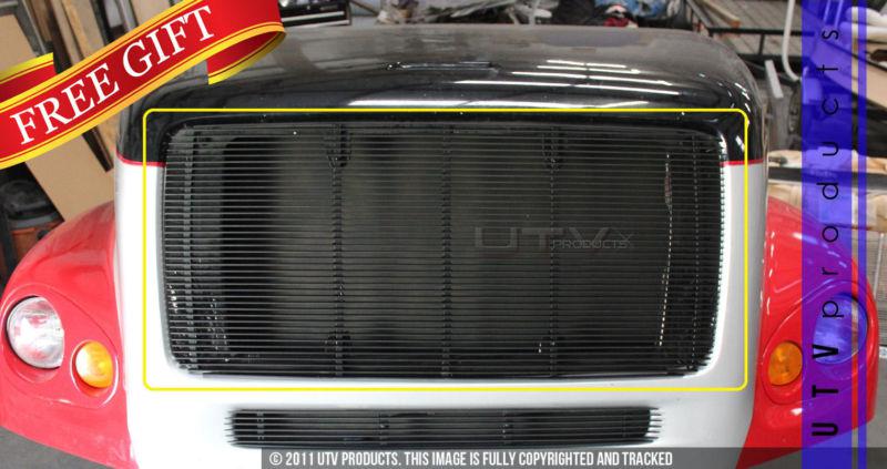 Freightliner fl 60 / 70 / 80 / 106 / 112 1pc upper black billet grille kit 