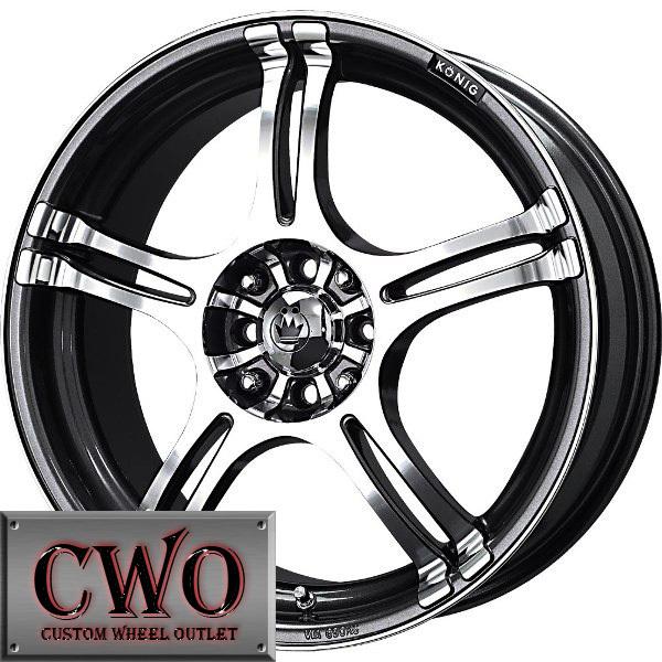 14 gunmetal konig incident wheels rims 4x100/4x114.3 4 lug civic integra versa