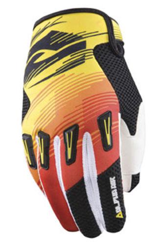 New answer alpha air adult motocross gloves, yellow/red, med/md