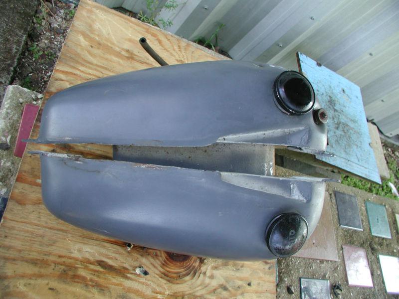 Vintage set of harley davidson gas and oil tanks for 45 solo servicar