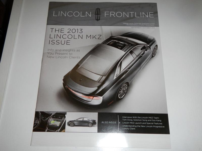 Lincoln frontline sept/oct 2012 magazine brochure issue ft 2013 lincoln mkz