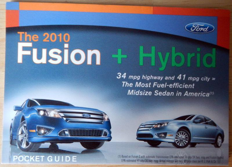 New 2010 ford fusion + hybrid pocket guide literature brochure