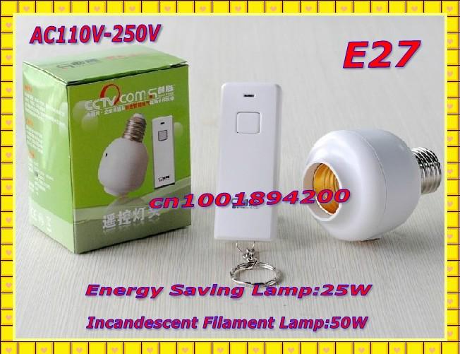 Wireless remote control light lamp bulb holder cap base socket ac220v e27