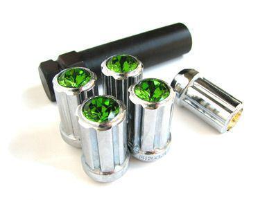 Lug nuts gem diamond green spline nissan infiniti subar