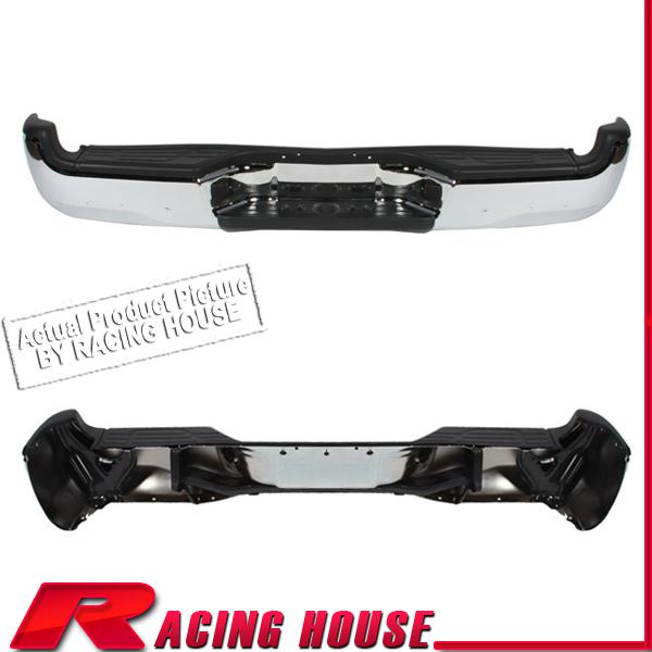 Rear step bumper steel replacement bar w/blk pad 05-11 toyota tacoma sr5 chrome