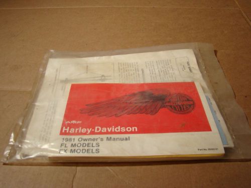 Harley owners manual kit oem nos 1981 fl fx shovelhead w/extras 99460-81