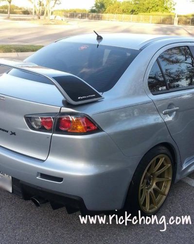 2008 - 2015 mitsubishi lancer high spoiler side 3d carbon sticker evolution logo