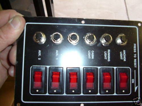 6 breaker and rocker switch panel, new