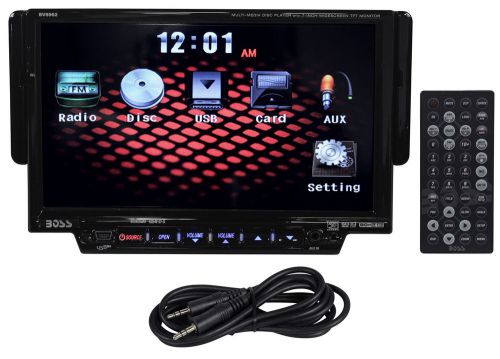 Boss bv8962 7&#034; single din touchscreen car dvd/usb/sd monitor receiver+aux cable