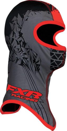 Fxr-snow shredder-frostbite block poly/spandex balaclava,black/red,small/sm