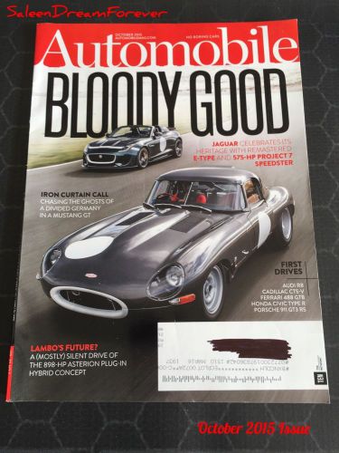 Automobile oct 2015 magazine jaguar e type ferrari 488 gtb lamborghini mustang