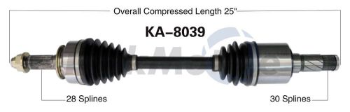 Cv axle shaft-new front left surtrack ka-8039 fits 03-09 kia sorento