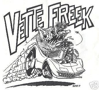 Vette freek! weirdo retro hot rod t-shirt - 3xl - so cool!