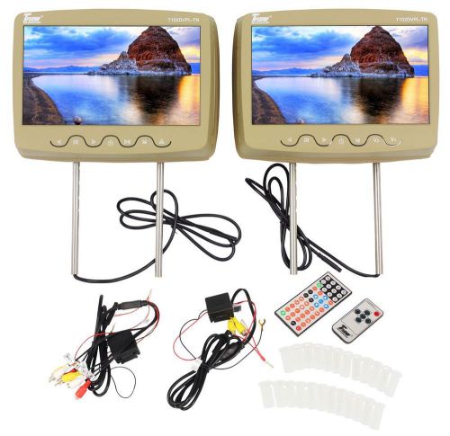 Tview t102dvpl-tn 10.1&#034; beige/tan slot-load car dvd/usb/sd headrest monitors