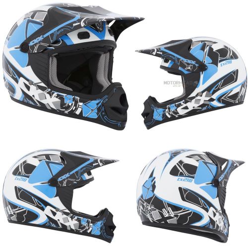 Mx helmet ckx tx-218 dimension blue/white/black medium youth off road dirt bike