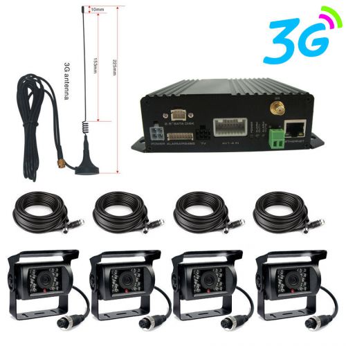 4 ch h.264 sd cards car dvr camera kit &amp; vehicle video record dvr 3g + 4 camera