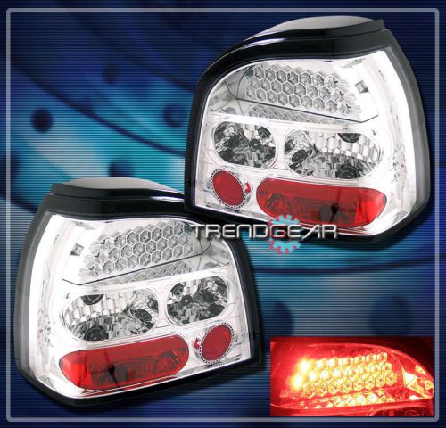 92-98 vw golf iii 3 led tail brake light chrome 94 95 96 97 gl hatchback gti cl