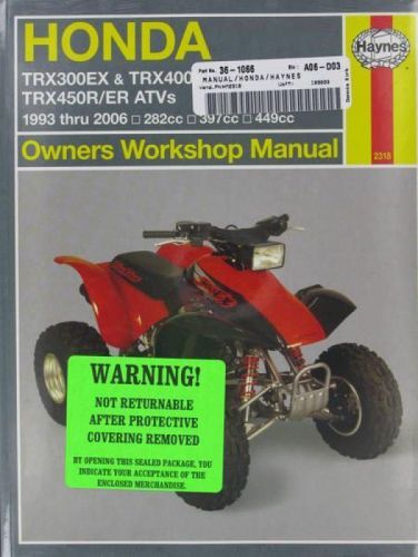 Haynes repair manual honda trx400ex sportrax 1999 trx300ex 93-99