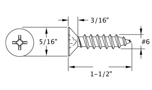 Scosche sdws615-500#6 x 1.5&#034; drywall screw 500 pieces/bag