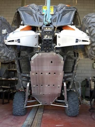 Polaris rzr 900 complete skid plate &amp; a arms protectors gaurd aluminum new