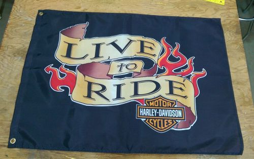 Harley davidson &#034;live to ride&#034; flag.  25&#034; x 36&#034;   single sided  never flown..