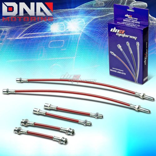 For 93-98 vw golt/jetta mk3 red stainless steel hose braided brake line/cable