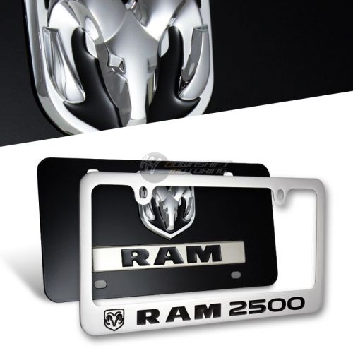 3d dodge ram 2500 stainless steel license plate frame - 2pcs front &amp; rear set