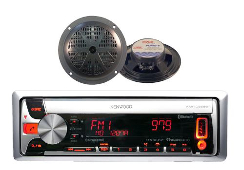 2014 kenwood marine boat bluetooth pandora usb stereo receiver 2 5.25&#039;&#039; speakers