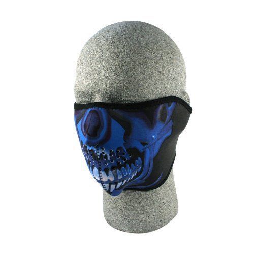 Zanheadgear neoprene half skull face mask (blue chrome)