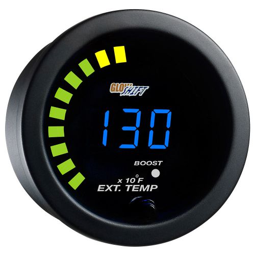 52mm glowshift blue digital led boost &amp; exhaust gas temp egt gauge w sensors