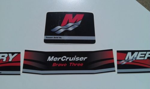 Mercury decals mercury mercruiser  bravo three decal  4 piece set