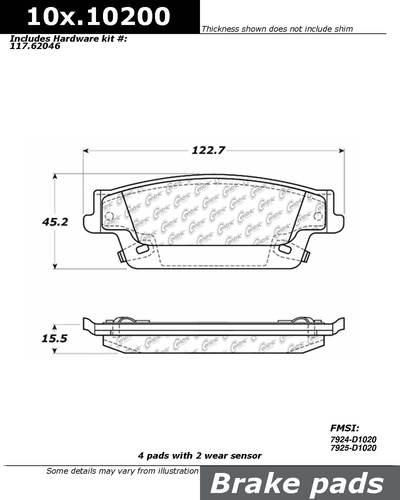 Centric 104.10200 brake pad or shoe, rear