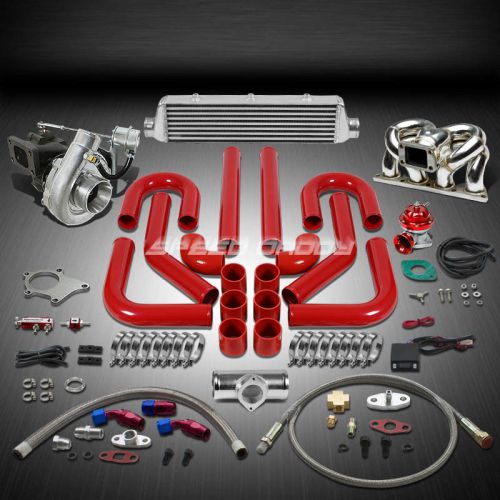 T04 .63ar 400hp+11pc turbo charger+ram horn manifold+intercooler kit for b16/b18